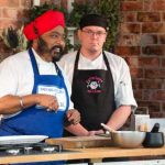 Perthshire On A Plate….06.08.16 
Celebrity chef Tony Singh during his cookery demonstation with assistant Scott MacGregor at Perthshire On A Plate food festival held today at Perth Show. Each day features a full demonstration programme of celebrity and top local chefs.    The two day food lovers event is organised by Perthshire Chamber of Commerce.
Picture by Graeme Hart.
Copyright Perthshire Picture Agency
Tel: 01738 623350  Mobile: 07990 594431