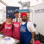 Perthshire On A Plate….06.08.16 
Celebrity chef Tony Singh takes a tour of the trade stands in the Perthshire On A Plate marquee.
Picture by Graeme Hart.
Copyright Perthshire Picture Agency
Tel: 01738 623350  Mobile: 07990 594431