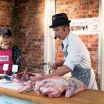 Perthshire On A Plate….05.08.16 
Butchery Demo by Beaton Lindsay
Picture by Graeme Hart.
Copyright Perthshire Picture Agency
Tel: 01738 623350  Mobile: 07990 594431