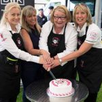 Perthshire On A Plate….05.08.16 
Celebrity chef Rosemary Shrager pictured with from left Vicki Unite Perthshire Chamber of Commerce, Fiona Walker of DWK Office Solutions and Maureen Young of Perthshire On A Plate. Rosemary officially opened Perthshire On A Plate food festival by cutting a cake. The show is held today and tomorrow at Perth Show. Tomorrow’s celebrity chef is Scottish Spice King Tony Singh.
Each day features a full demonstration programme of celebrity and top local chefs.    The two day food lovers event is organised by Perthshire Chamber of Commerce.
Picture by Graeme Hart.
Copyright Perthshire Picture Agency
Tel: 01738 623350  Mobile: 07990 594431