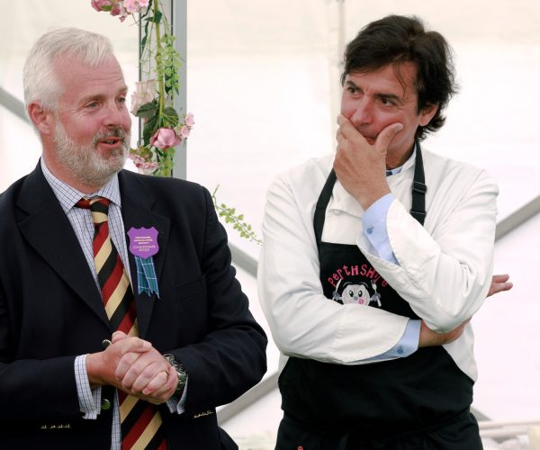 Perthshire on a Plate at Perth Show 2022
Mark Mitchell Perth Show Chairman and Jean Christophe Novelli at the opening of Perthshire on a Plate 2022
Picture by Graeme Hart.
Copyright Perthshire Picture Agency
Tel: 01738 623350  Mobile: 07990 594431